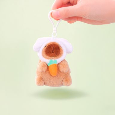 Llavero 12 cm de peluche mimi bara cola móvil, sombrero de conejo serie mini family -  Mini Family