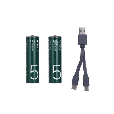 Pilas AA recargables 2220 mwh usb c 2 piezas mod 2ac 60 -  Miniso