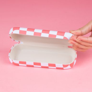 Estuche para lentes sintético naranja 16.5x3.5x7 cm cerdito -  Miniso