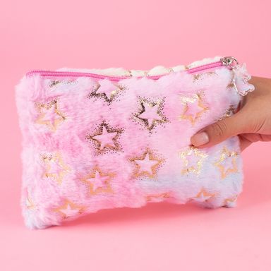 Cartuchera fantasy unicorn afelpada degradado 21x14.5 cm -  Miniso