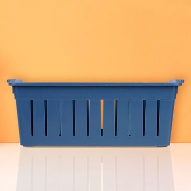 Cesta de almacenamiento con secciones plástico azul 22.5x9.5 cm -  Miniso