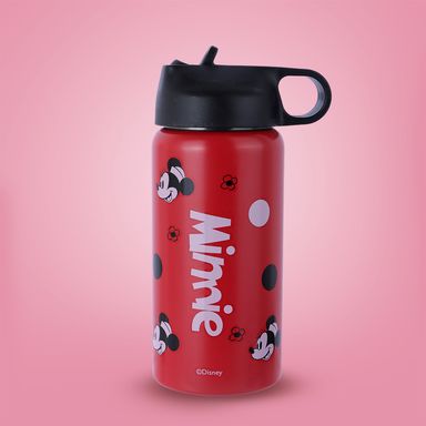 Tomatodo con tapa enroscable acero inoxidable rojo 550 ml minnie mouse disney -  Disney