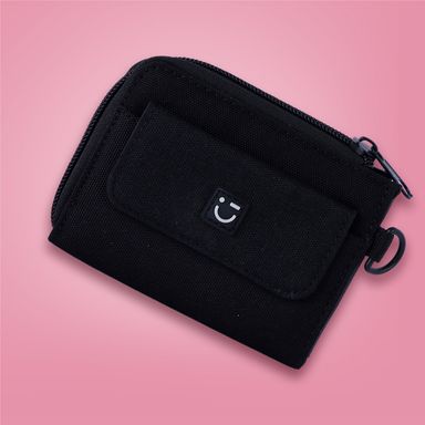 Cartera para hombre casual 100% poliéster negra 11x9x2 cm -  Miniso