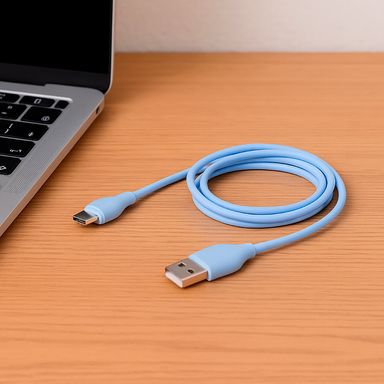 Cable de carga rápida y datos usb a tipo c sintético azul 1 m 15 w -  Miniso