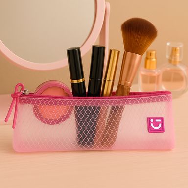 Cosmetiquera sintética rosa 20x7x6 cm -  Miniso