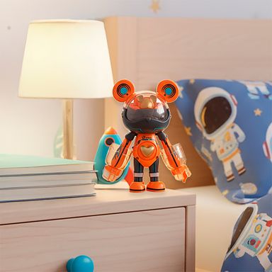 Figura de colección transformable sintética naranja oso interestelar -  Miniso