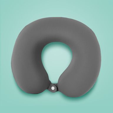 Almohada de viaje minimalista memory foam negra 30x32 cm -  Miniso