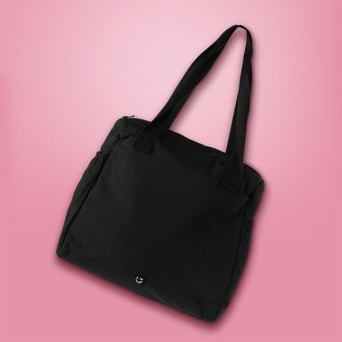 Bolso de hombro textil negro 32x27x12 cm -  Miniso