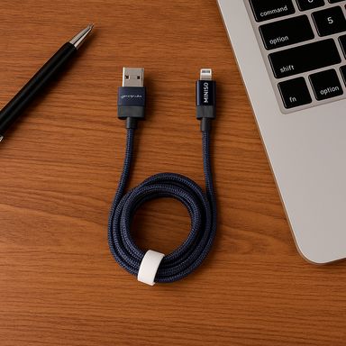 Cable de carga rápida y datos life is for fun nailon reforzado azul 1 m 60 w tipo c -  Miniso