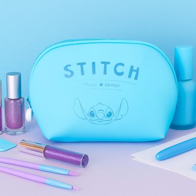 Cosmetiquera sintética azul 21x16x8 cm stitch disney -  Disney