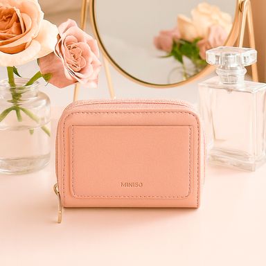 Cartera para mujer con monedero sintético rosa 11x8 cm -  Miniso