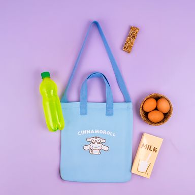 Bolsa de compras 100% algodón azul 39x34x5 cm cinnamoroll sanrio -  Sanrio