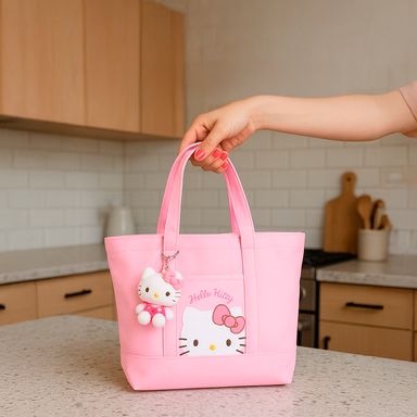 Bolso tote textil rosa 52x17x36 cm hello kitty sanrio -  Sanrio