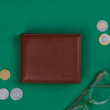 Cartera para hombre con ranuras para tarjetas forever classic sintética café 12x10 cm bifold -  Miniso