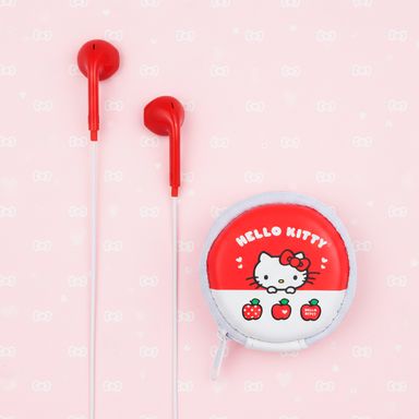 Audífonos de cable con estuche 3.5 mm rojos 120 cm hello kitty sanrio -  Sanrio