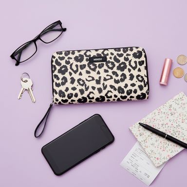 Cartera larga para mujer tipo animal print sintética 19x10x2 cm -  Miniso