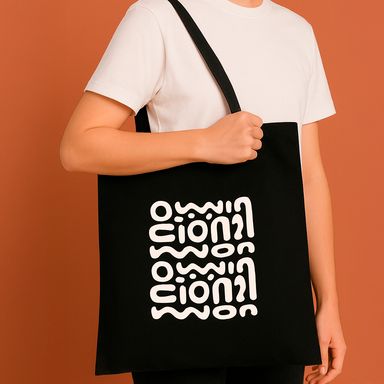 Bolsa de compras textil negra 34x05x38 cm -  Miniso