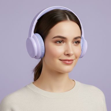 Audífonos de vincha inalámbricos macaron sintéticos lilas -  Miniso