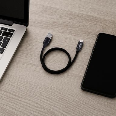 Cable de carga rápida y datos macaron sintético negro 100 cm usb a tipo c -  Miniso