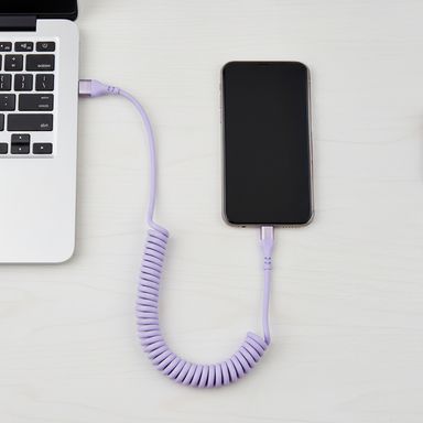 Cable de carga rápida y datos macaron sintético morado 120 cm usb a tipo c -  Miniso