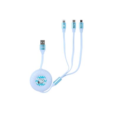 Cable de carga rápida multiconector azul 1 m 12 w snoopy -  Snoopy