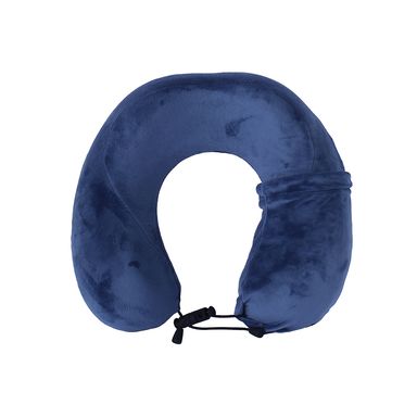 Almohada de viaje con funda memory foam azul 29x29 cm -  Miniso