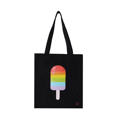 Bolsa de compras estampado de paleta textil negra 38x34 cm -  Miniso
