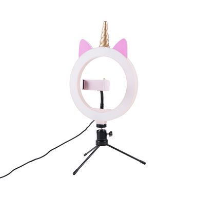 Aro de luz con soporte diseño de unicornio sintético blanco -  Miniso