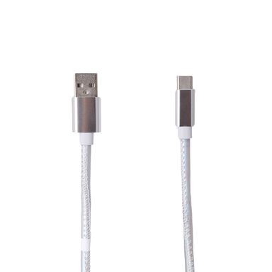 Cable de carga rápida y datos usb a tipo c sintético plateado 1 m 27 w -  Miniso