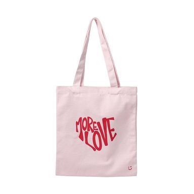 Bolsa de compras more love textil rosa 34x38 cm -  Miniso