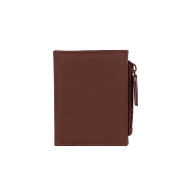 Cartera para hombre con compartimento de cierre plegable sintética café 10.5x12 cm bifold -  Miniso