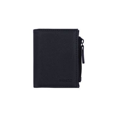 Cartera para hombre sintética negra 12x10.5x2.5 cm -  Miniso