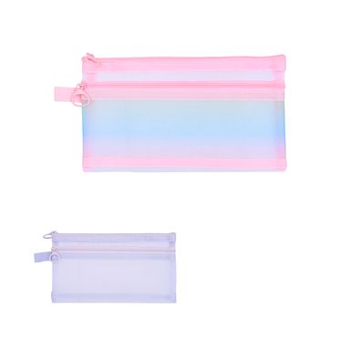 Cartuchera tipo malla sintética rosa 21x12 cm -  Miniso