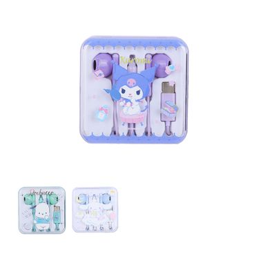Audífonos de cable con estuche tipo c 120 cm diseño aleatorio sanrio -  Sanrio