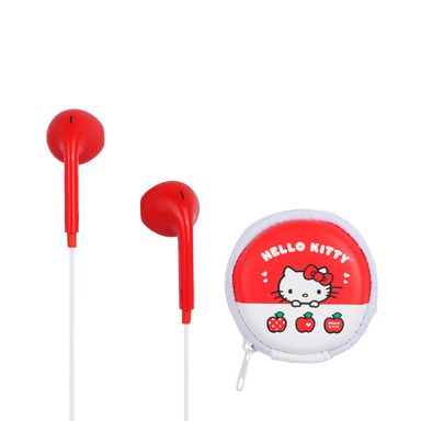 Audífonos de cable con estuche 3.5 mm rojos 120 cm hello kitty sanrio -  Sanrio