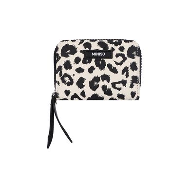 Cartera para mujer estampado animal print sintética beige 11x8x3 cm -  Miniso