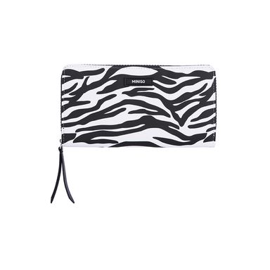 Cartera larga para mujer tipo animal print sintética 19x10x2 cm cebra -  Miniso