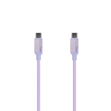 Cable de carga rápida y datos tipo c morado 100 cm 60 w -  Miniso