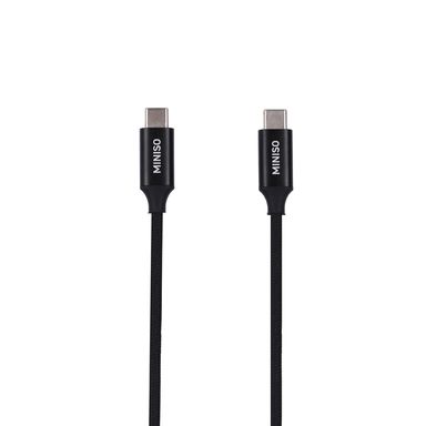 Cable de carga rápida y datos macaron sintético negro 100 cm tipo c -  Miniso