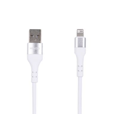 Cable de carga rápida y datos macaron sintético blanco 120 cm usb a lightning -  Miniso