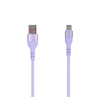 Cable de carga rápida y datos macaron sintético morado 120 cm usb a tipo c -  Miniso