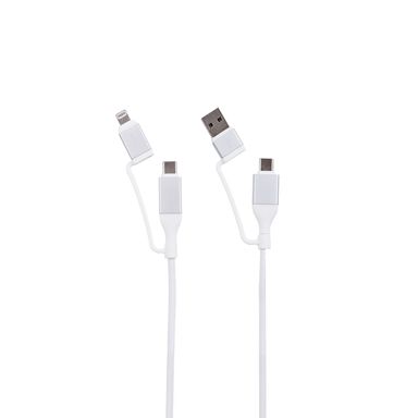 Cable de carga rápida y datos macaron blanco 100 cm 60 w 4 en 1 -  Miniso