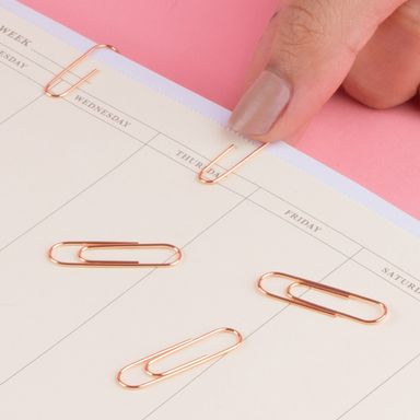 Set clips de papelería rose gold aluminio rosas 80 piezas -  Miniso