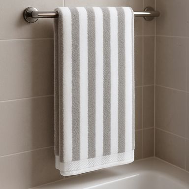 Toalla para manos diseño líneas textil gris 75x35 cm -  Miniso