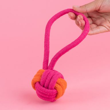 Juguete de cuerda para mascotas textil rosa -  Miniso
