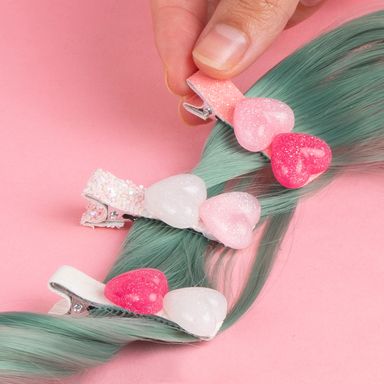 Set broches para cabello corazones sintéticos 5 cm 3 piezas -  Miniso