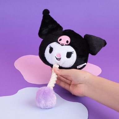 Juguete de cuerda para mascotas con peluche 90% poliéster, 10% algodón negro kuromi sanrio -  Sanrio