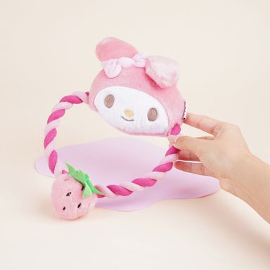 Juguete de cuerda para mascotas con peluche 85% poliéster, 15% algodón rosa my melody sanrio -  Sanrio