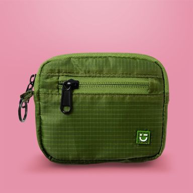 Monedero bordado de cuadros textil verde 12x10 cm -  Miniso