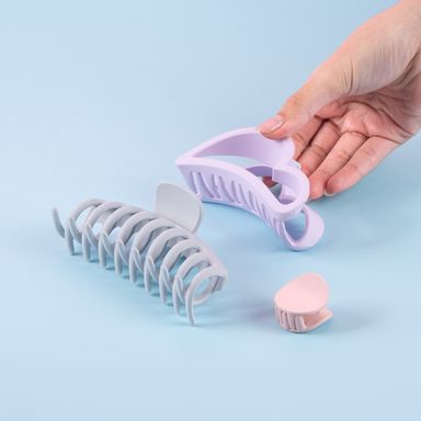 Set pinzas para cabello sintéticas multicolor 3 piezas -  Miniso